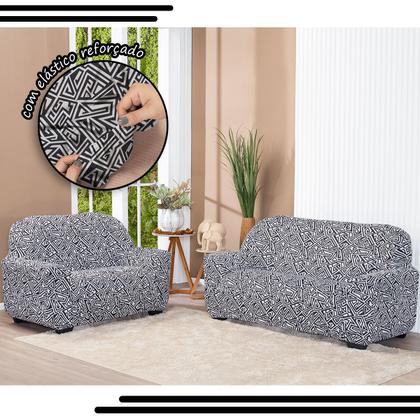 Imagem de Capa De Sofa Lisa 2 E 3 Lugares Malha Gel Estampas Variadas