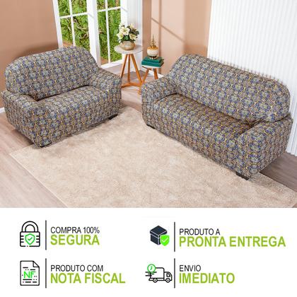 Imagem de Capa De Sofa Lisa 2 E 3 Lugares Malha Gel Estampas Variadas