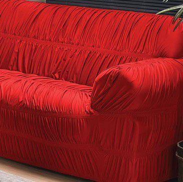 Imagem de Capa De Sofá Malha Gel 3 E 2 Lugares 21 elásticos Vermelha
