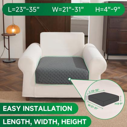 Imagem de Capa de sofá OHSIO Stretch, lavável, cinza escuro, 1 assento