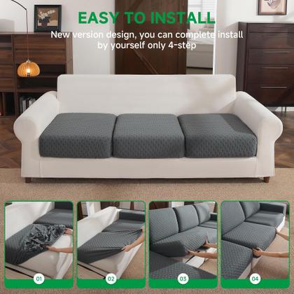 Imagem de Capa de sofá OHSIO Stretch, lavável, cinza escuro, 1 assento