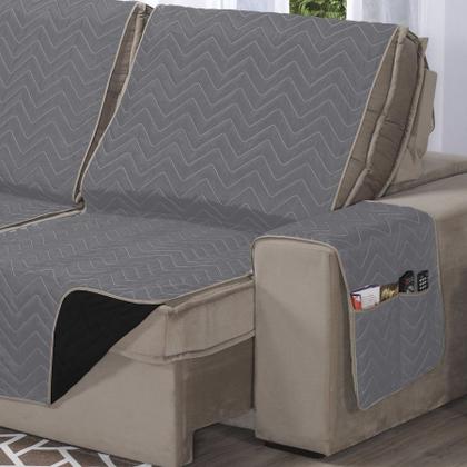 Imagem de Capa de Sofá Retrátil Protetor 4 Lugares 2,40m de Assento Dupla Face Duas Cores