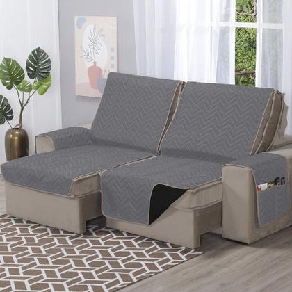 Imagem de Capa de Sofá Retrátil Protetor 4 Lugares 2,40m de Assento Dupla Face Duas Cores