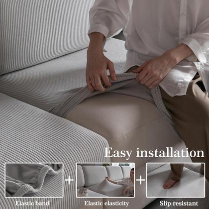 Imagem de Capa de sofá secional OHSIO resistente ao desgaste, elástica, cinza claro