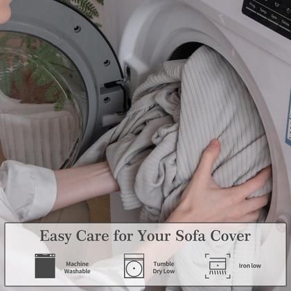 Imagem de Capa de sofá secional OHSIO resistente ao desgaste, elástica, cinza claro