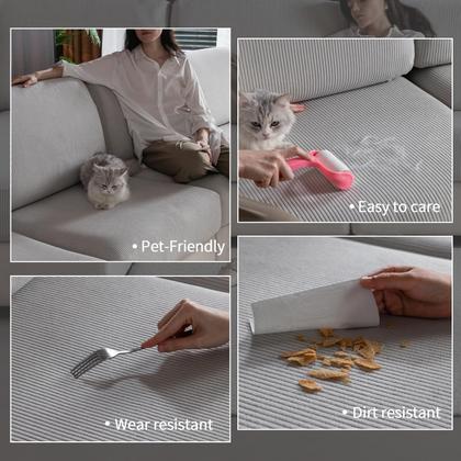 Imagem de Capa de sofá secional OHSIO resistente ao desgaste, elástica, cinza claro