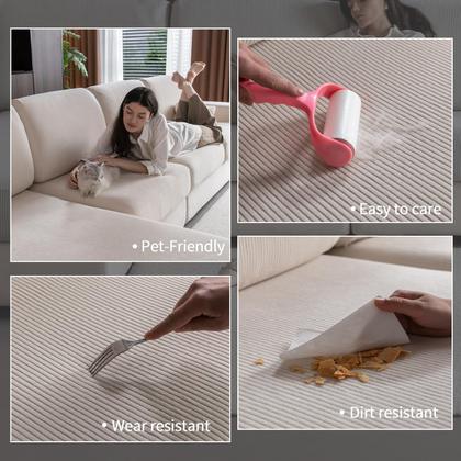 Imagem de Capa de sofá secional OHSIO resistente ao desgaste Stretch Ivory