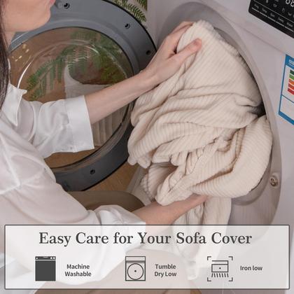 Imagem de Capa de sofá secional OHSIO resistente ao desgaste Stretch Ivory