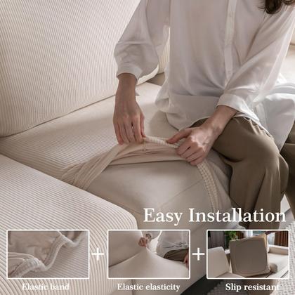 Imagem de Capa de sofá secional OHSIO resistente ao desgaste Stretch Ivory