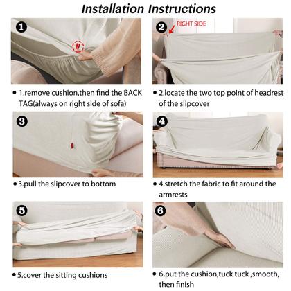 Imagem de Capa de sofá turquesa elástica de 2 peças para 2 almofadas