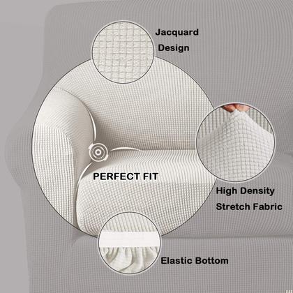 Imagem de Capa de sofá turquesa elástica de 2 peças para 2 almofadas