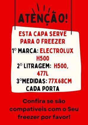 Imagem de Capa De Tampa De Freezer Electrolux H500, 477l 2 portas Azul