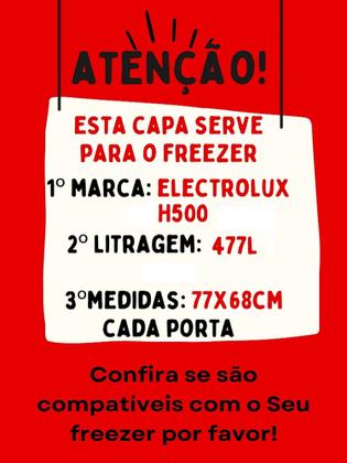 Imagem de Capa De Tampa De Freezer Electrolux H500 - 477l Vermelha 77X68cm cada Porta