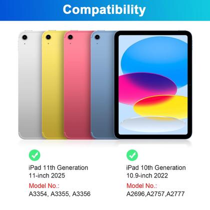 Imagem de Capa de teclado com mouse para iPad A16 11 polegadas 2025, iPad 10ª geração 10,9 polegadas 2022