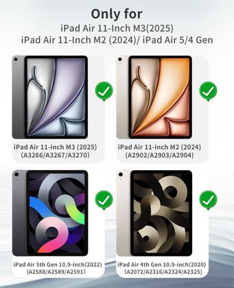 Imagem de Capa de teclado GKABXY para iPad Air de 11 polegadas e 10,9 polegadas azul cinza