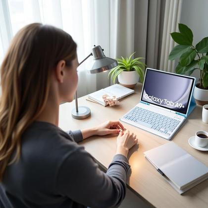 Imagem de Capa de teclado KcoxDCN Slim Candy Colors para Samsung Galaxy Tab A9 Plus 11 polegadas 2023 com porta-canetas S azul claro