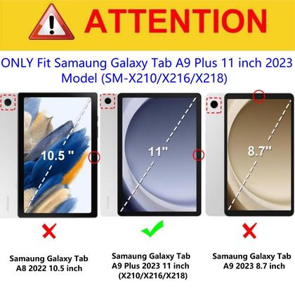 Imagem de Capa de teclado KcoxDCN Slim Candy Colors para Samsung Galaxy Tab A9 Plus 11 polegadas 2023 com porta-canetas S azul claro