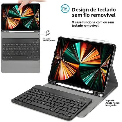 Imagem de Capa De Teclado Magnético Para iPad Air 5 4 10.9 pro 11 13 12.9 9.7 10.2 Smart Stand Cover