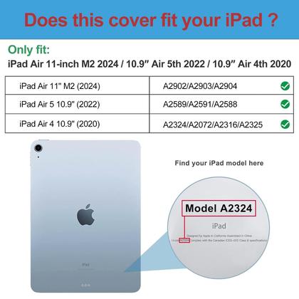 Imagem de Capa de teclado ProCase para iPad Air 6th 11 polegadas 2024 preta