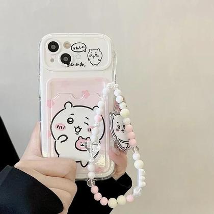Imagem de Capa De Telefone De Anime Chiikawa Para iPhone 16 15 14 13 12 11 pro Max Com Cordão