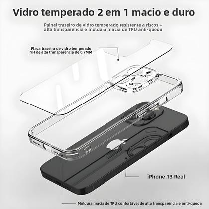 Imagem de Capa De Telefone De Vidro Temperado Transparente E À Prova De Choque Para iPhone 11 a 16 pro Max XR