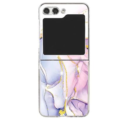 Imagem de Capa De Telefone Dobrável Em PC Transparente Com Padrão De Mármore Para Samsung Galaxy Z Flip 7 6 5