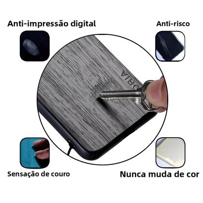 Imagem de Capa De Telefone Em Couro Com Padrão De Madeira De Bambu Para Realme GT 7 7T, Capa Luxuosa