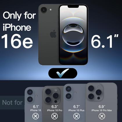 Imagem de Capa de telefone JeTech Matte para iPhone 16e 6,1 polegadas 2025 preta