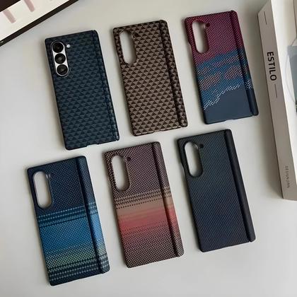 Imagem de Capa De Telefone MagSafe Com Textura De Fibra De Carbono Para Samsung Galaxy Z Fold 7 6 5 5G Capa De