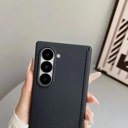 Imagem de Capa De Telefone MagSafe Com Textura De Fibra De Carbono Para Samsung Galaxy Z Fold 7 6 5 5G Capa De