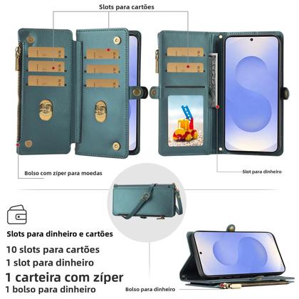 Imagem de Capa De Telefone Multifuncional Em material sintético Com Tampa Flip Para a Série Samsung, Com