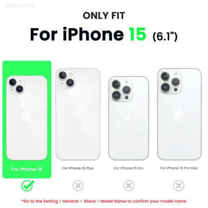Imagem de Capa de telefone ORNARTO compatível com iPhone 15 de 6,1 polegadas preta