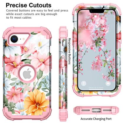 Imagem de Capa de telefone PIXIU compatível com iPhone 16e 6,1 polegadas rosa