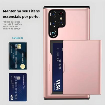 Imagem de Capa De Telefone Plástica Com Porta-Cartões Para Samsung Galaxy S25 S22 S24 S23 FE plus Ultra A07