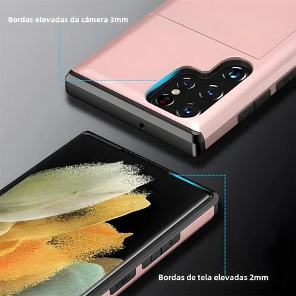 Imagem de Capa De Telefone Plástica Com Porta-Cartões Para Samsung Galaxy S25 S22 S24 S23 FE plus Ultra A07