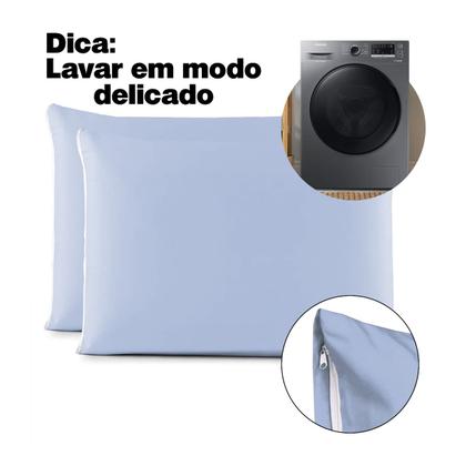 Imagem de Capa De Travesseiro Kit 2 Fronhas 100 Algodão Com Zíper