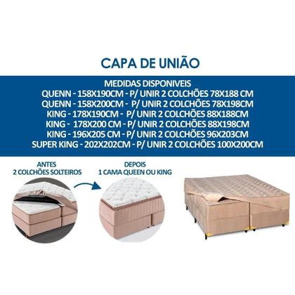 Imagem de Capa de União/Junção Colchão Hotelaria Queen Plush c/ Pillow Bordado Brown (156x188x26) - Probel