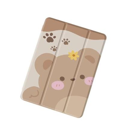 Imagem de Capa De Urso Fofo Para iPad 9.7 6ª/5ª Geração 2018/2017 Mini4/5 Air4/5 10.9in Com Suporte Para