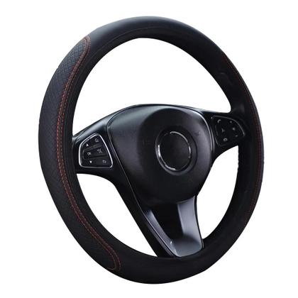 Imagem de Capa de Volante Antiderrapante em PU - Couro Respirável (37-38cm) - Acessório Universal para Carro