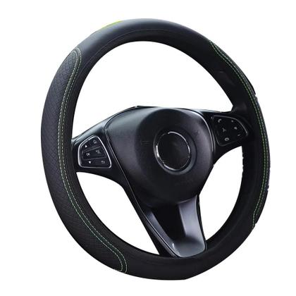 Imagem de Capa de Volante Antiderrapante em PU - Couro Respirável (37-38cm) - Acessório Universal para Carro