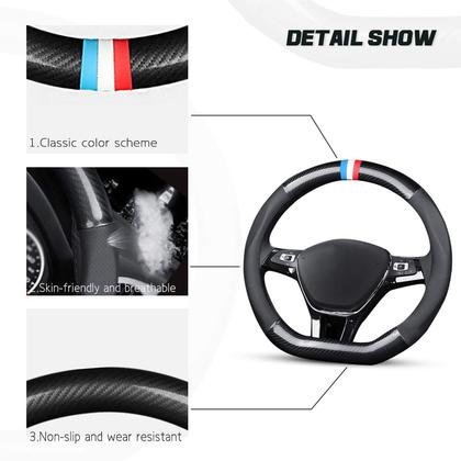 Imagem de Capa de volante de carro Ergocar Sport em forma de D 38 cm preta