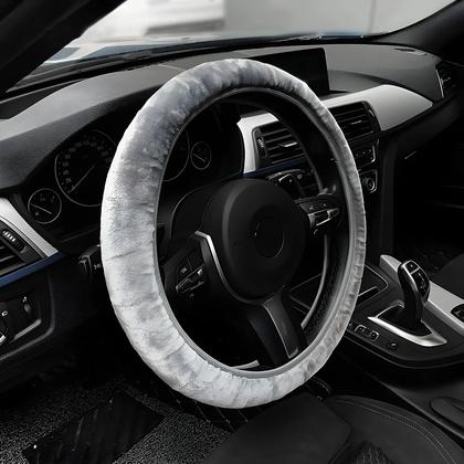 Imagem de Capa De Volante De Carro Premium De Pelúcia Curta E Macia De 38cm, Protetor De Alta Densidade Para O