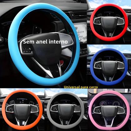 Imagem de Capa De Volante De Silicone Macio Com Toque Suave, Luva Elástica Para Várias Cores, Decoração De