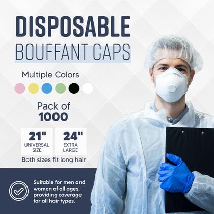 Imagem de Capa descartável Bouffant Caps Medical Nation tamanho 21 a 1000