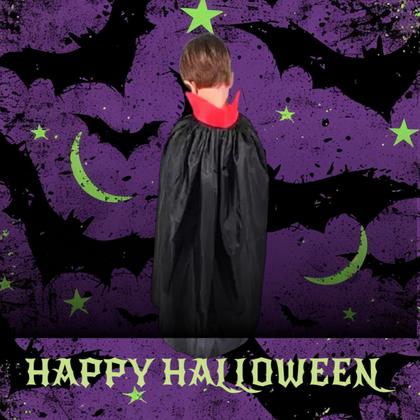 Imagem de Capa Drácula Infantil c/ gola vermelha Halloween Fantasia