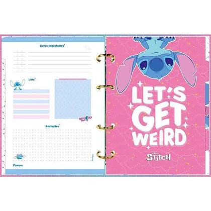 Imagem de Capa Dura Aloha Stitch Rosa Divisórias 7062