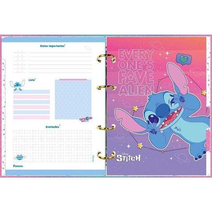 Imagem de Capa Dura Aloha Stitch Rosa Divisórias 7062