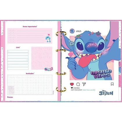 Imagem de Capa Dura Aloha Stitch Rosa Divisórias 7062