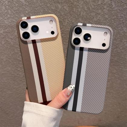 Imagem de Capa Dura De Fibra De Carbono Bicolor Para iPhone 17 Air 16 pro Max 15 14 plus 13 12 11 Capa À Prova