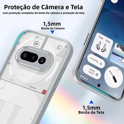 Imagem de Capa Dura Transparente Fosca Com Bumper De Silicone À Prova De Choque Para Nothing Phone 3A 5G Com